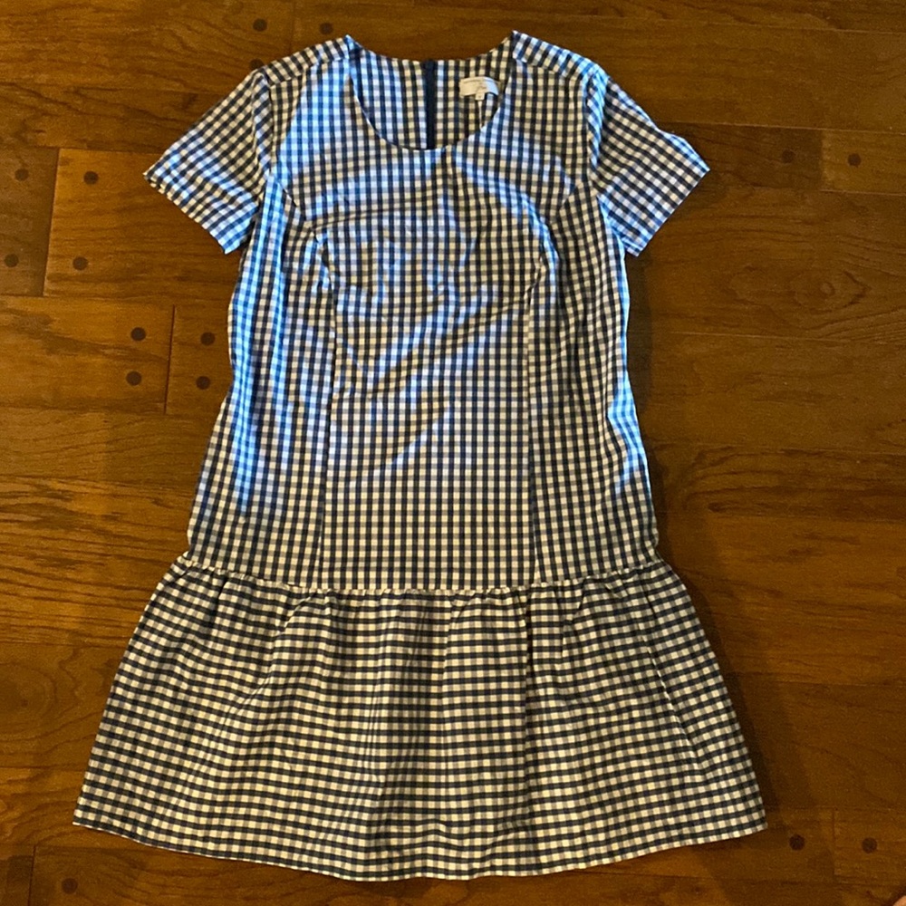 Universal Standard for J Crew Checkered Blue Dress